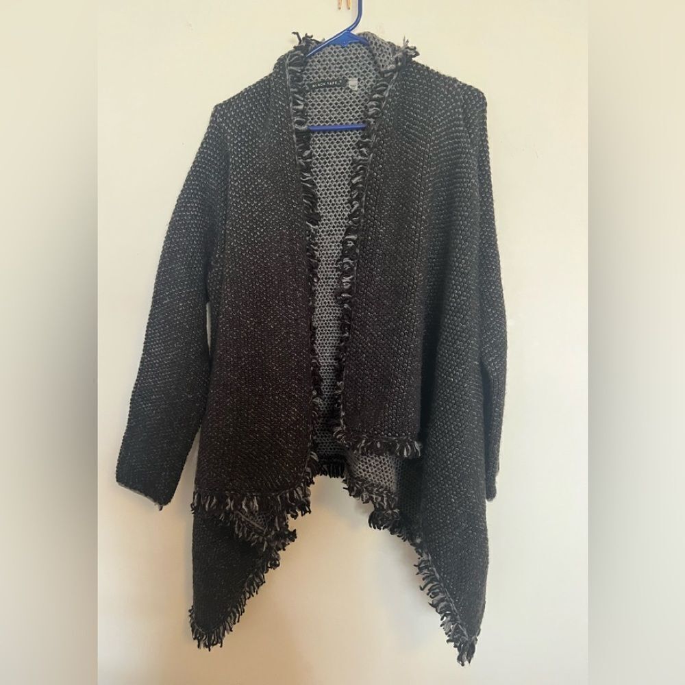 Black Tape Stylish Black Fringe Sweater
